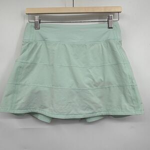 Lululemon Mint Green Run Pace Setter Skirt Ruffle Tennis Golf Skort Size 4